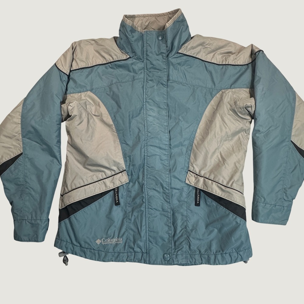 Vintage Y2K Columbia Jacket Womens M Teal Colorblock Gorpcore Hiking Utility